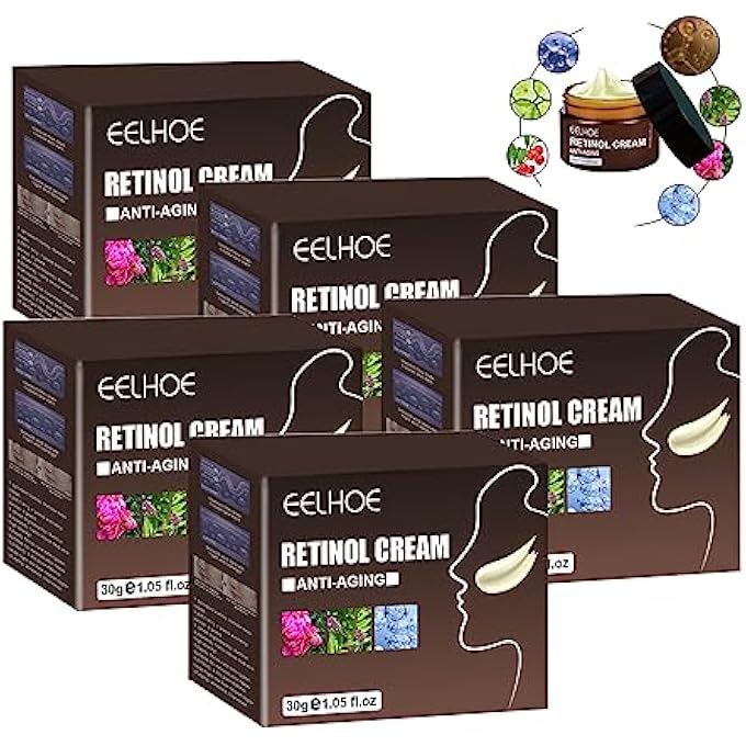 EELHOE RETINOL ANTI AGING WRINKLE REMOVAL SKIN FIRMING CREAM, EELHOE RETINOL CREAM ANTI-AGING WITH HYALURONIC ACID AND VITAMIN (5PCS) - Image 1